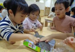 2歳児ぱんだ組『初めてのお魚解体ショー！』