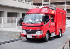 消防車を呼んでの避難訓練
