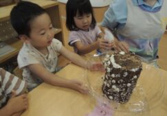 ９月　めろん組　しいたけ栽培