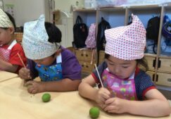 6月食育☆彡「梅ジュース作り＆ピーマンの種取り」