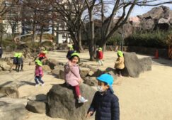 3歳児うさぎ組『きりん組と天王公園に行ったよ♪』
