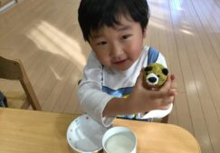 3歳児うさぎ組　『誕生日会の日　かわいいおやつがでたよ♪』