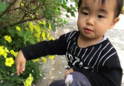 1歳児りす組　『中学校横に行きました。』