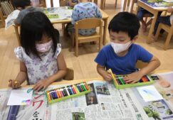 ４歳児きりん組　「スクラッチで花火」