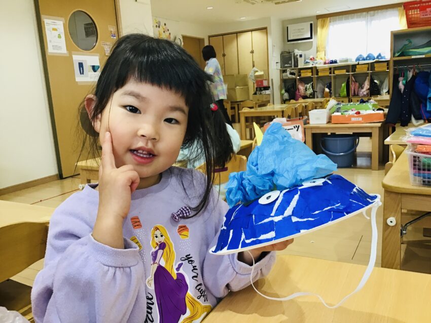 「はい！青おにの完成◎👹」
