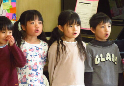 ５歳児　卒園式練習