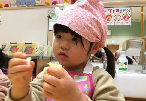 ４月の食育「旬の食材に触れよう・３色食品群をしろう」