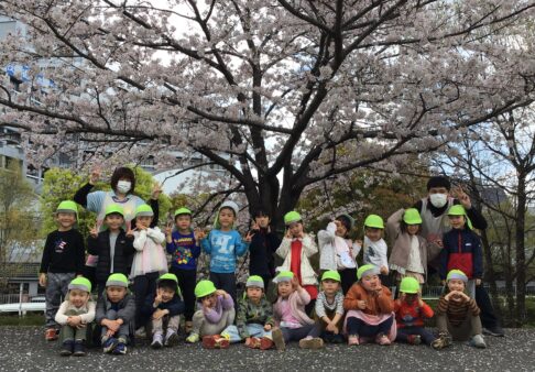 ４歳児きりん組　「きりん組でのラスト外遊び」