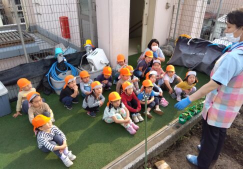 ４歳児　きりん組　「夏野菜を植えたよ！」