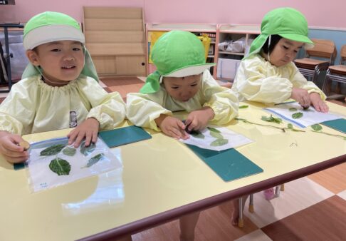幼児　藍の葉染め体験