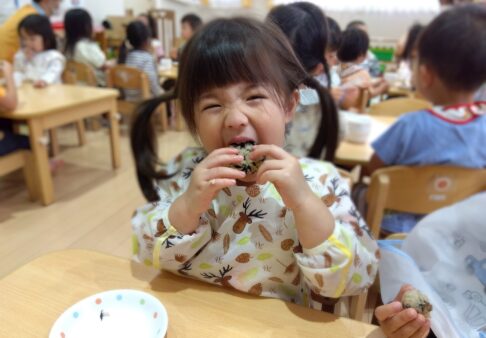 ２歳児　ぱんだ組　「おにぎり作り」