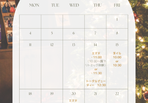 12月　園見学・子育て支援のお知らせ