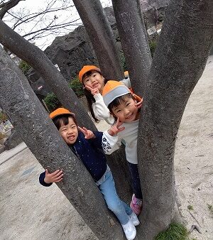 ４歳児　きりん組　「天王公園にお散歩！」