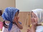 １歳児　水遊びをしたよ！