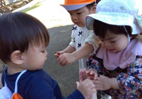 ０歳児　戸外遊び　