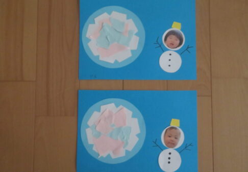 0歳児製作～雪の結晶づくり❄