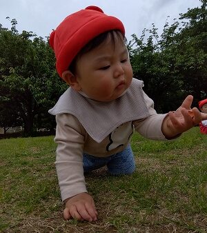少し遠くの公園までお散歩（0歳児）