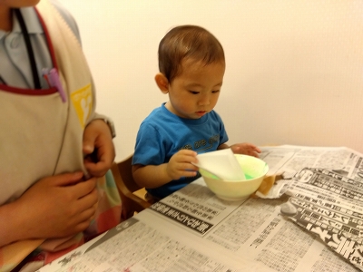 七夕製作をしました (0歳児）