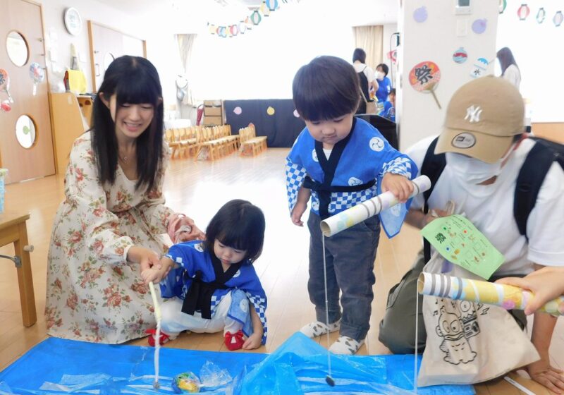 お魚釣れるかな？　～バナナ魚釣り～