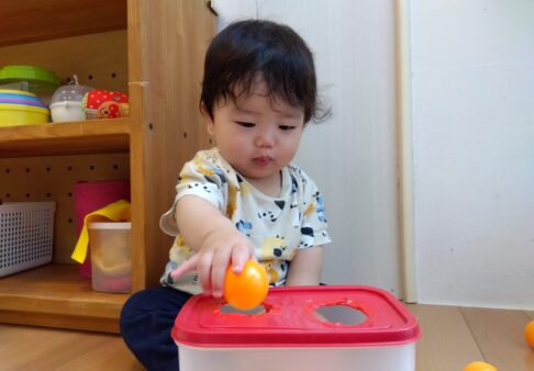 ０歳児「知育玩具遊び」