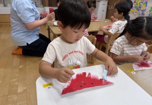【2歳児】ぱんだ組　７月の様子