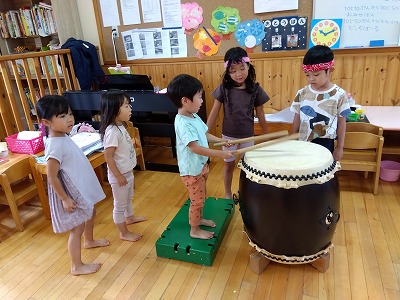 ５歳児　🥁異年齢保育　和太鼓🥁