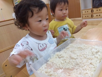 先生がお水を入れてくれた時にはちょっとびっくり！