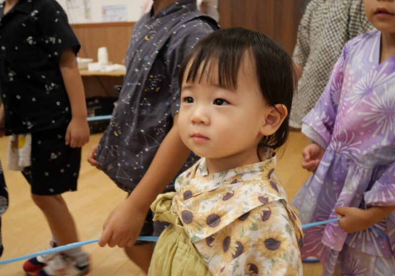 甚平姿、かわいいね！今からお神輿するよ！