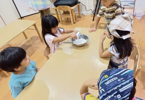 ４歳児　コーンチーズホットケーキ