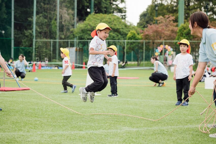 障害物競争では大縄跳びをしたよ！