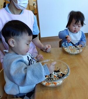 食育：白和えづくり～０歳児～
