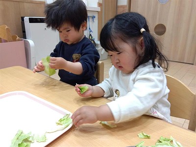 1歳児　食育活動をしました！