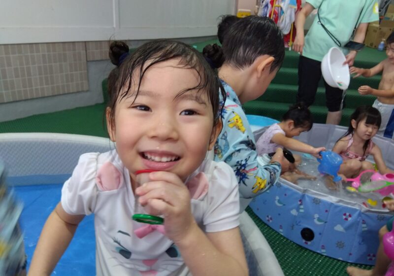 顎に泡がつくかな…？