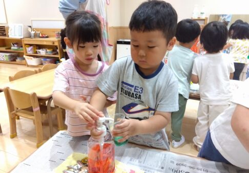 3歳児　色水遊び☆